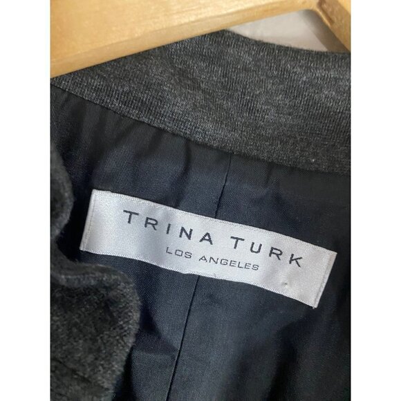 Trina Turk Women's Grey Millionaire Ponte Knit Belted Dress - Small - Picture 3 of 13